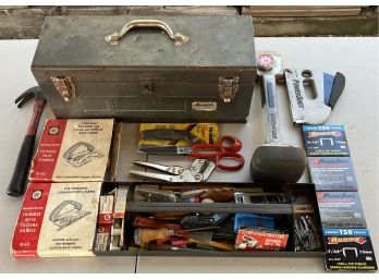 Homak Toolbox With Carpet Accessories - Knee Kicker, Trimmers, PowerShot Stapler, And More