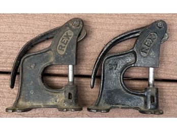 (2) Rex 27 Cast Iron Leather Rivet Punches