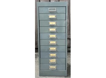 Industrial Solid Metal 10-drawer Organizer With Contents Primarily Hardware