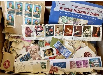 Full Box Of Vintage & Antique Stamps