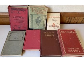 Vintage Book Lot - The Last Trail Zane Gray 1910 - Nova Domaci Kucharka 1896 - The Specialist Chic Sale & More