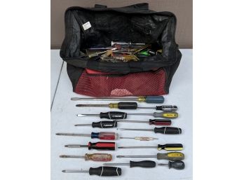 Craftsman Tool Bag With Large Assorted Screw Driver Collection