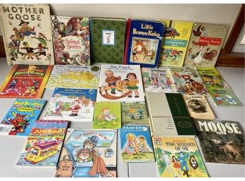 Large Kids Book Lot - Big Golden Book Animal Stories, See N Say, Walt Disney, Little Brown Koko, Paper Dolls