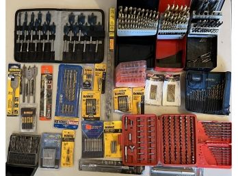 Large Collection Of Assorted Drill Bits - DeWalt, Erwin, Ryobi, And More