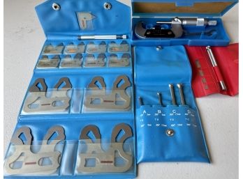 Chuan Brand Micrometer 1-2' In Original Box, Fuji Kogu Complete Radius Gage Set, Sarrett S423 Set, Hole Gages