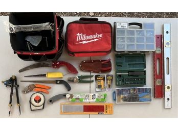 Milwaukee And Husky Tool Bags With Assorted Hand Tools - Cabela's Screw  Driver, DeWalt Bits, And More