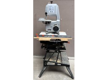 Ryobi 9 Inch Two-wheel Bandsaw With Black & Decker Workmate 550 Base