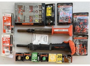 Remington And Ramset Power Actuated Tools With .22 Power Loads And Power Fasteners