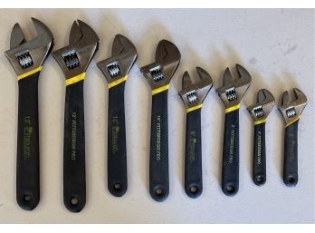 (8) Pittsburgh Adjustable Wrenches 6-8-10-12 Inch