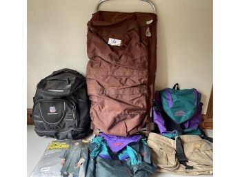 Lot Of Outdoor Gear - Gerry Rucksack, 2 High Sierra Backpack, Cabela's Waist Pack, Poncho, Advid Pack