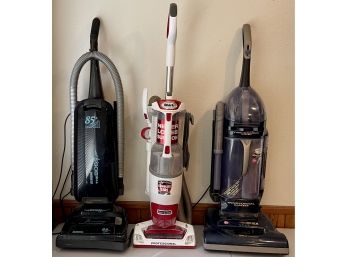 (3) Vacuums - Shark Rotator Professional, Eureka The Boss 85th Anniv., Hoover Wind Tunnel Bagless