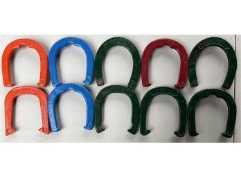 (10 Assorted Vintage Regulation Size Horseshoes - Double Ringer, Blue Diamond, Royal, Sure Ringer, And More