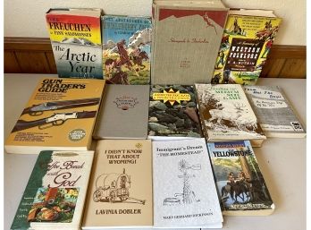 Vintage Book Lot - StampedeTo Timberline - Western Folklore - The Arctic Year - Huckleberry Finn & More