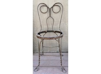 Antique Wrought Iron Ice Cream Parlor Chair Frame