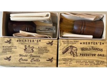 (2) Vintage Herters World Famous Wild Game Calls With Original Boxes