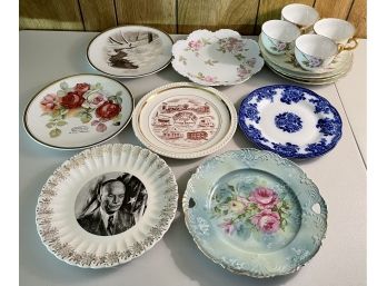 Vintage Plate Lot - Eisenhower 22K Gold Rim - Dessert Plates & Cups - Waldorf Blue Willow - Monbijou & More