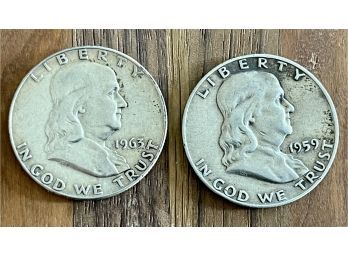 (2) Franklin Liberty Half Dollar Coins 1940, 1963