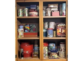 Large Collection Of Metal Tins And Cigar Boxes Primarily Holiday