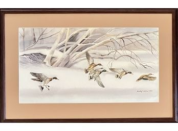 Watercolor Winter Duck Print By Becky T. 1984 2 Of 2