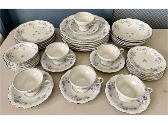 6-piece Set Of Bavaria Johann Haviland Blue Garland Platinum Dinnerware (1 Of 4)