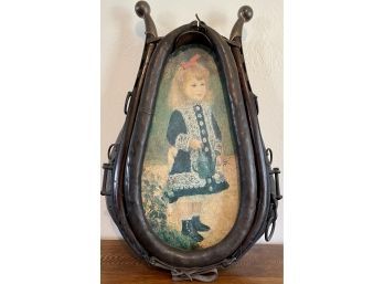 Antique Yoke Framed Renoir 'girl With Watering Can' Art Print