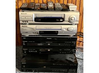 (5) Assorted Sony And Panasonic DVD/VHS Players (as Is)