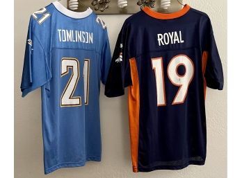 (2) Vintage Jerseys - NFL Team Size XL Kids Chargers And Broncos