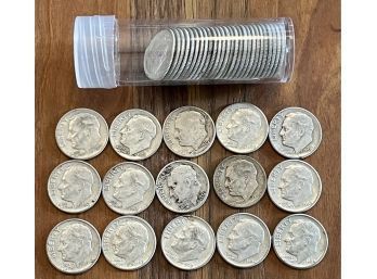 (41) 50's-64' Silver Roosevelt Dime Coins