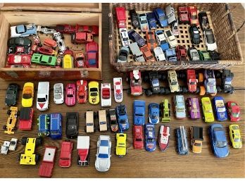 Assorted Vintage Toy Cars, Monster Trucks, Sports Cars, Matchbox Model A Coca-cola, Hot Wheels, And More