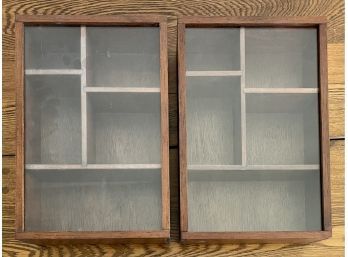 (2) Vintage Hand Made Glass Front Shadow Boxes