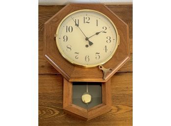 Vintage Clock Made In Germany With Walnut Clock Case Hand Made By Warts Works Of Wood (includes Key)