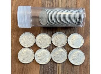 (35) 50's And 60's Silver Roosevelt Dime Coins