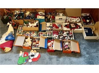 Bulk Collection Of Christmas Decor - Ornaments, Lights, Stocking, Figurines, And More (as Is)