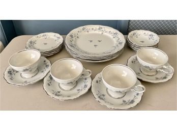 4-Piece Set Of Bavaria Johann Haviland Blue Garland Platinum Dinnerware (4 Of 4)