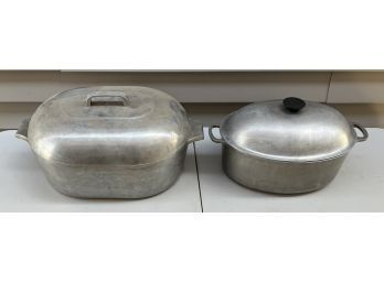 (2) Vintage Roasting Pans Including Wagner Ware Magnalite 4267-p