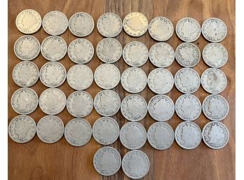 (42) Barber V 5 Cent Silver Coins 1901-1912 Assorted Dates