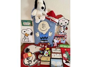 Large Collection Of Peanuts Snoopy And Charlie Brown Home Decor - Pillow, Plush, Puzzle, Wall Hangings, & More