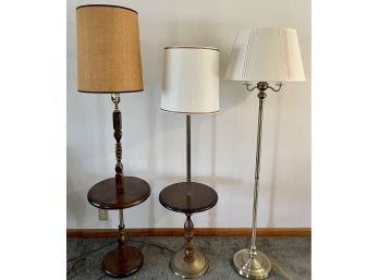 (3) Vintage Standing Lamp (2) Table Top (1) Brass