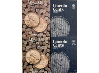 (4) Lincoln Cent Coin Books 1941-1974 - Whitman And Harris - (3) 80 Percent Complete (1) 60 Percent Complete