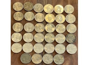 (34) Sacagawea And Presidential Dollar Coins - Adams, Monroe, Jefferson, Washington, Eisenhower, And More