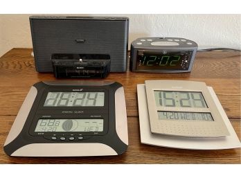 Sony Personal Audio System CS15iPM Ipod Dock, GE Alarm Clock, Sky Scan Atomic Clock, Weather Clock