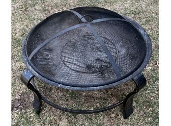 Metal 28' Outdoor Fire Pit With Lid (as Is)