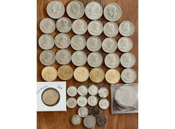 (19) Susan B. Anthony Dollar Coins, (4) Kennedy Half Dollars, (6) Sacagawea, (10) Silver Dimes, And More