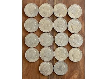 (18) 1971 D Eisenhower Dollar Coins