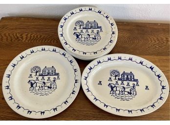 Vintage Collection Of Poppytrail By Metlox Made In California Provincial Blue - Serving Platter, Plate, & More