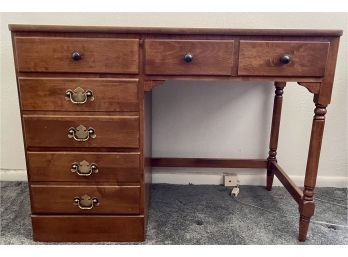 Vintage Ethan Allen 4 Drawer Desk With Laminate Top