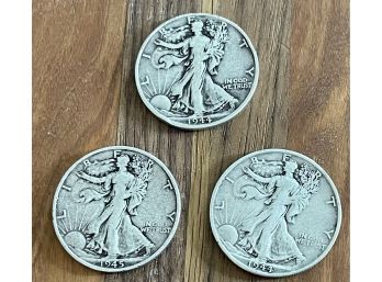 (3) Liberty Walking Half Dollar Coins (2) 1944 And (2) 1945