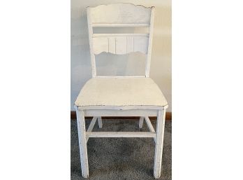 Vintage Hand Painted Lime Oak Chair (as Is)