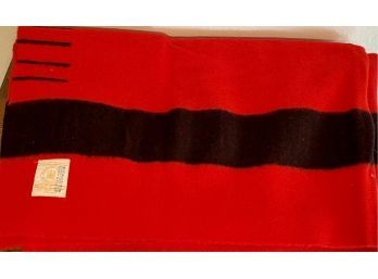 72' X 93' Vintage Hudson's Bay Four Point Blanket 100 Percent Wool Red And Black