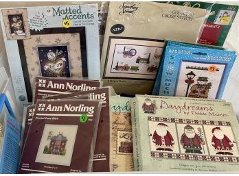 Large Collection Of Cross Stitch Patterns And Material - Ann Norling, Matted Accents, Something Special, More